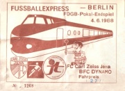 Fahrkarte für den Sonderzug zum Finale