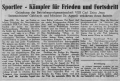 Bericht in der Zeitung "Thüringer Volk" vom 09.03.1949 über die Gründungsversammlung der BSG Carl Zeiss Jena im Jenaer Volkshaus