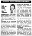 April 1974 - Interview mit Trainer Hans Meyer zum Pokalsieg in der "FuWo"