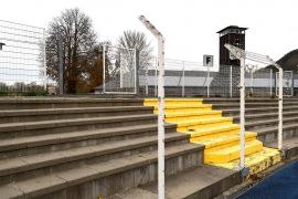 November 2020 - Mit Rückbauten in der Nordkurve beginnt der Stadionumbau.