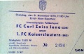 Eintrittskarte zum Testspiel im November 1976.