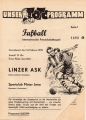 Februar 1959 - Titelseite des Programmheftes gegen den Linzer ASK