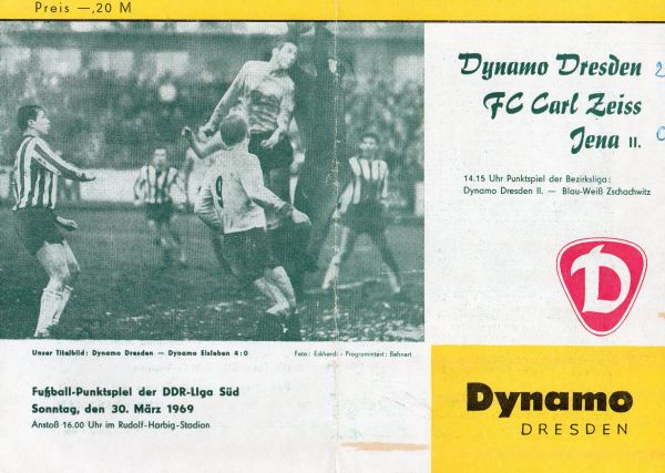 1979/80 DDR OBERLIGA FC Carl-Zeiss-Jena - Hallescher FC EUR 1,00 - DE